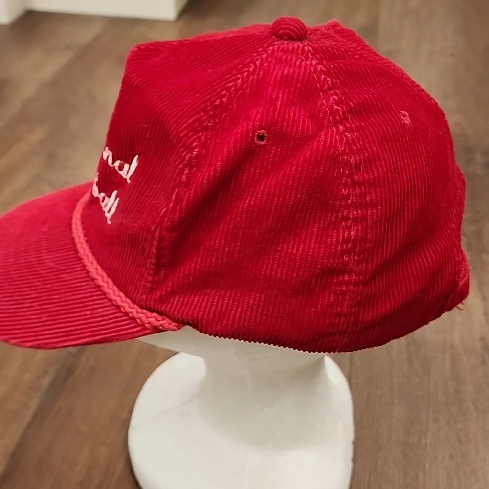Rare Vintage AmaPro Cardinal Football Corduroy Adjustable Hat Baseball Cap 80s